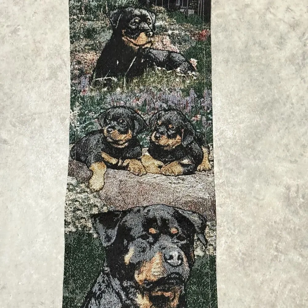 Gone Doggin Bell Pull Rottweiler Wall Tapestry Cotton USA Made Vintage 2001